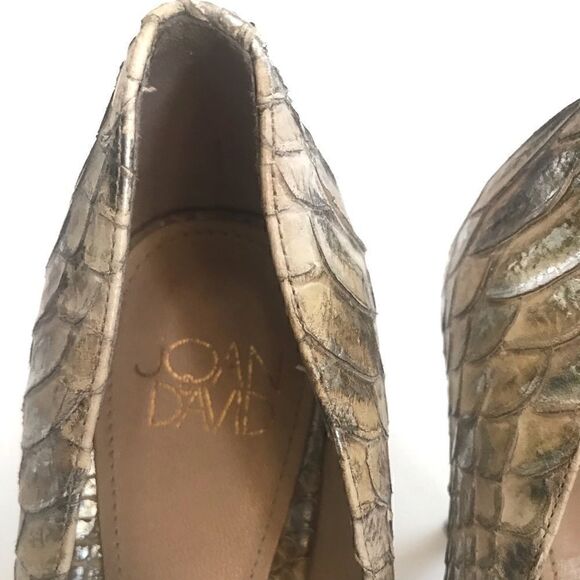 Joan & David Metallic Peep Toe Pumps - Picture 4 of 8